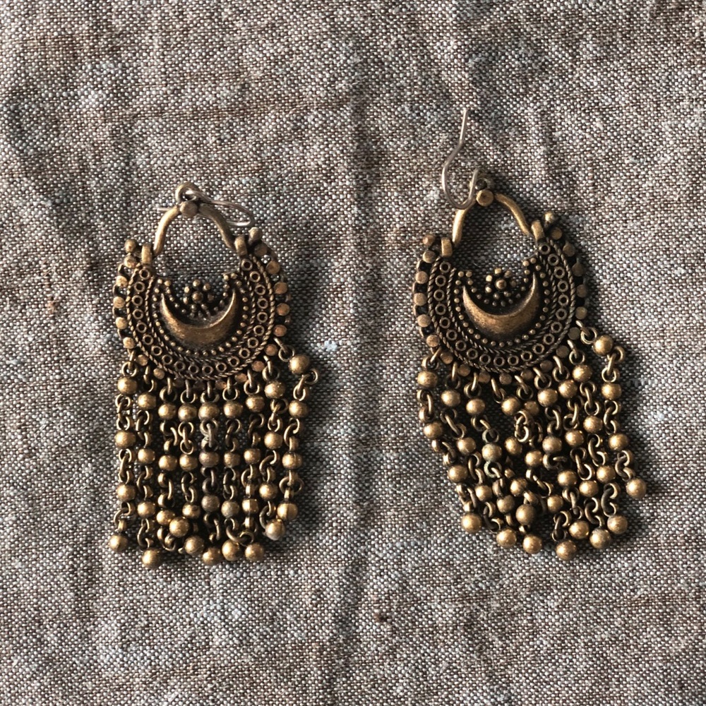 Anthropologie Lightweight brass tribal earrings